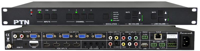 PTN SC121D-N เครื่องเลือกสัญญาณภาพหลายชนิด 12 ช่องเข้า ออก 1 HDMI และ 1 VGA สามารถควบคุมผ่าน TCP/IP