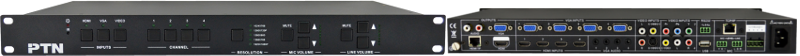 เครื่องเลือกสัญญาณภาพหลายชนิด 12 ช่อง  ออก 1 HDMI, 1 VGA และ 1 HDBaseT