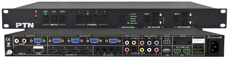 เครื่องเลือกสัญญาณภาพหลายชนิด 12 ช่องเข้า ออก 1 HDMI, 1 VGA