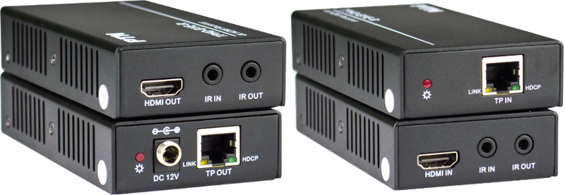 TPHD-BYE :: เครื่องส่งและรับสัญญาณ HDMI และ IR ผ่านสาย CAT5e, CAT6 ไกล 70 เมตร พร้อมส่งไฟเลี้ยงไปเครื่องรับ ด้วยเทคโนโลยี่ HDBaseT