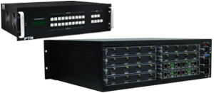 MMX1616 เครื่องสลับสัญญาณภาพเข้าออกหลายชนิด สูงสุด 16 ช่องเข้า 16 ช่องออก รองรับการ์ดสัญญาณได้หลวกหลายชนิด (4 การ์ดเข้า และ 4 การ์ดออก)