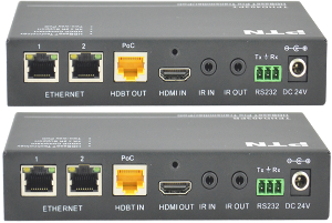 TPHD403P เครื่องส่งและรับสัญญาณ HDMI, IR, RS232 และ Ethernet ผ่านสาย CAT5e, CAT6 ไกล 90 เมตร พร้อมส่งไฟเลี้ยงไปเครื่องรับ ด้วยเทคโนโลยี่ HDBaseT