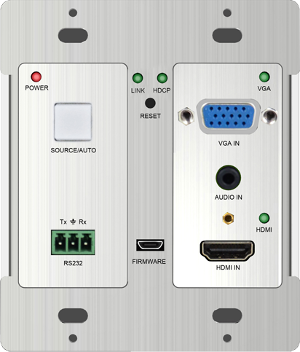 TPHD405PT-WPB วอลล์เมาท์ HDBaseT ส่งสัญญาณ HDMI หรือ VGA และ RS232 ไกล 60 เมตร พร้อม PoC
