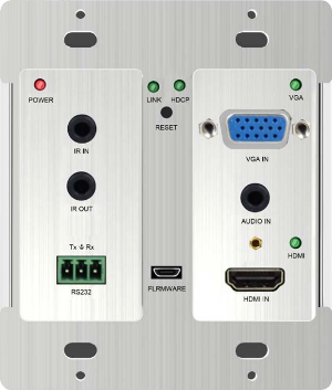 TPHD405PT-WPI วอลล์เมาท์ HDBaseT ส่งสัญญาณ HDMI หรือ VGA และ RS232, IR ไกล 60 เมตร พร้อม PoC
